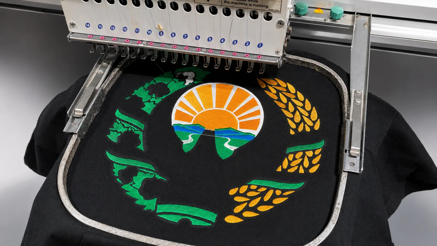 Machine embroidery process